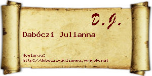Dabóczi Julianna névjegykártya