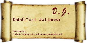 Dabóczi Julianna névjegykártya